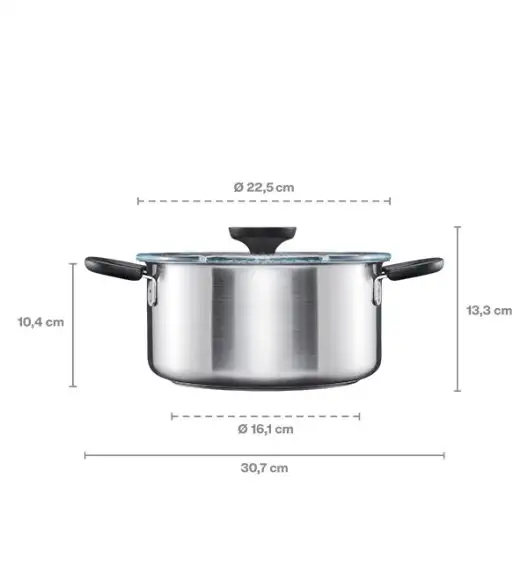 FISKARS FUNCTIONAL FORM Komplet garnki z pokrywkami 8 el + Patelnie 20, 24, 28 cm + pokrywki silikonowe TADAR + Patelnia szefa + Wok / powłoka Ceratec™