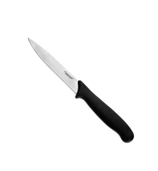 FISKARS ESSENTIAL Komplet 6 noży (do warzyw i do obierania) / stal nierdzewna HRC 53 + Ostrzałka + Skrobaczka ESSENTIAL