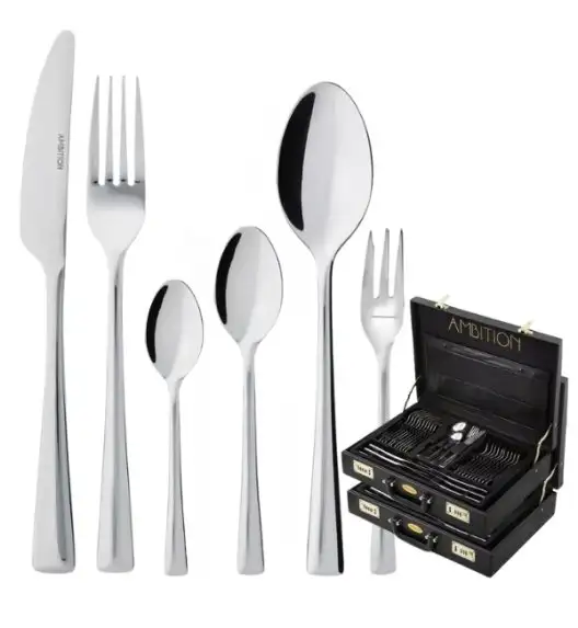 AMBITION SIENA Sztućce Komplet 144 el w walizce dla 24 osób / stal