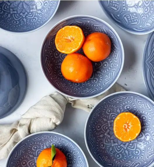 LUBIANA ORIENTAL | K9 SZARO - NIEBIESKI | Salaterka 15 cm | porcelana luz 