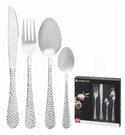 AMBITION BUBBLE Sztućce Komplet 24 el w pudełku / 6 osób / połysk