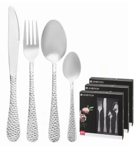 AMBITION BUBBLE Sztućce Komplet 72 el w pudełku / 18 osób / połysk
