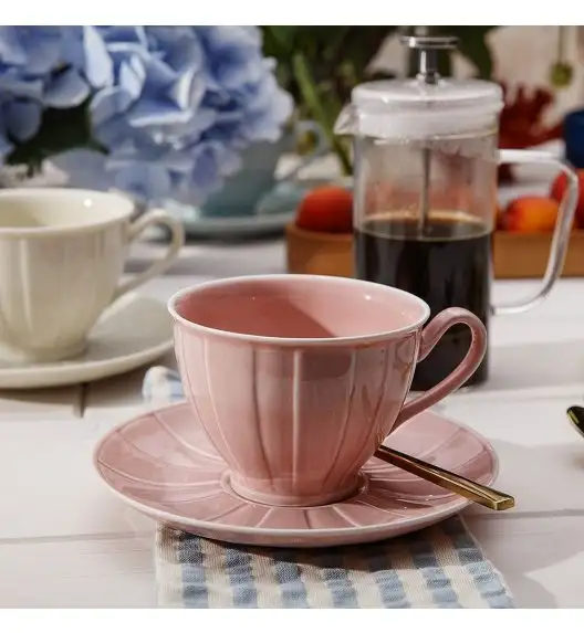 ĆMIELÓW OKTAWA GL01 KORALOWA Spodek pod filiżankę 15,7 cm / porcelana