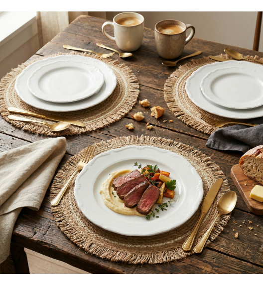 CHODZIEŻ MARIA TERESA C001 BIAŁA Zestaw obiadowy 18 el / 6 osób / porcelana