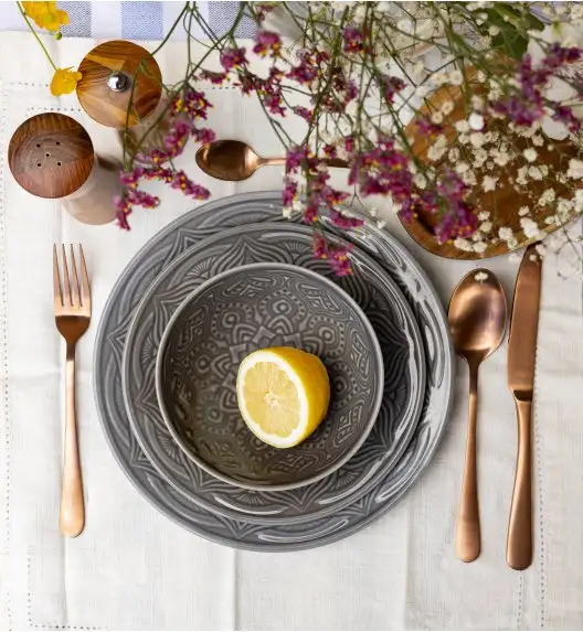 LUBIANA ORIENTAL | KM00 | SZARY | Salaterka 15 cm | porcelana luz 