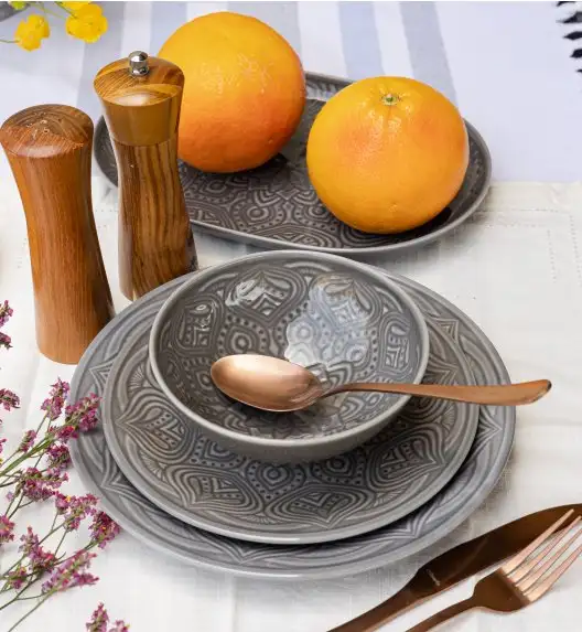 LUBIANA ORIENTAL | KM00 | SZARY | Salaterka 15 cm | porcelana luz 