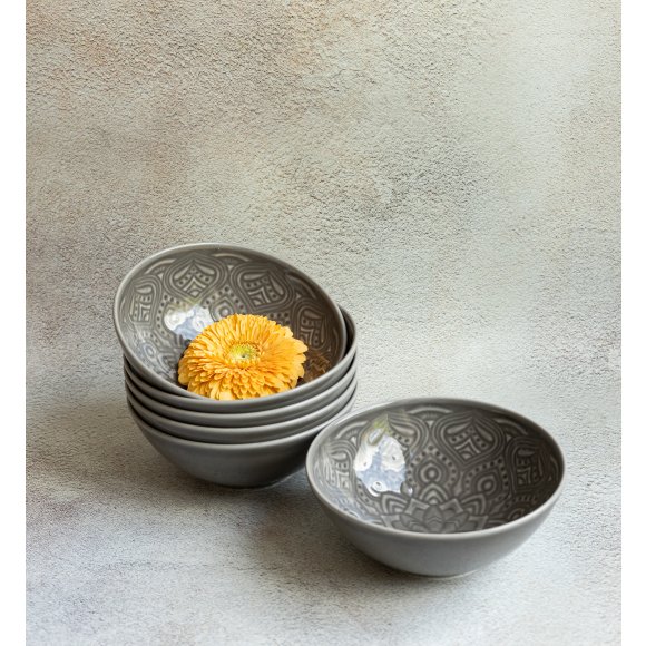 LUBIANA ORIENTAL | KM00 | SZARY | Salaterka 15 cm | porcelana luz 