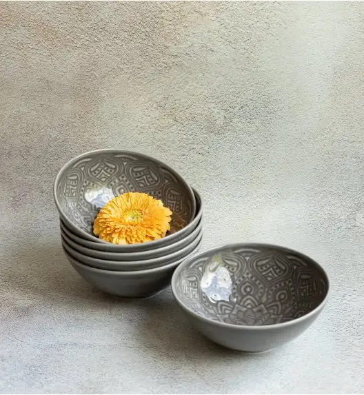 LUBIANA ORIENTAL | KM00 | SZARY | 12x salaterka 15 cm | porcelana luz 