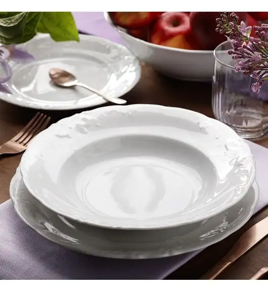 CHODZIEŻ FRYDERYKA BIAŁA C001 Serwis obiadowy 18 el / 6 osób / porcelana