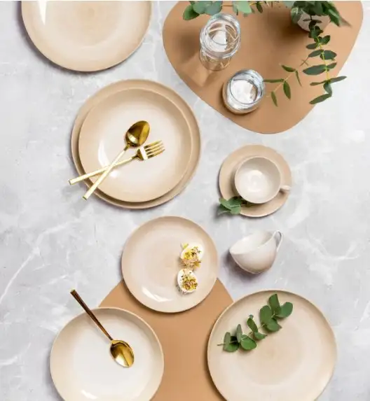 AMBITION PLAYA Serwis obiadowy 36 el dla 12 osób / piaskowy odcień