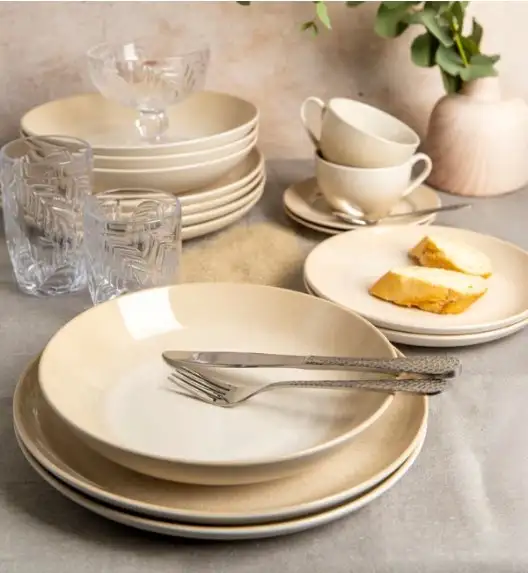 AMBITION PLAYA Serwis obiadowy 36 el dla 12 osób / piaskowy odcień