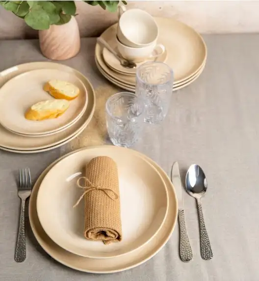 AMBITION PLAYA Serwis obiadowy 36 el dla 12 osób / piaskowy odcień