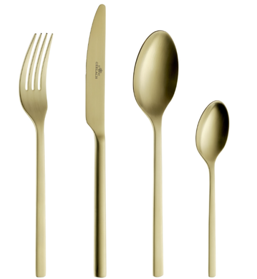 GERLACH MODERN GOLD Sztućce Komplet 72 el pudełko / 18 osób / mat / złote sztućce