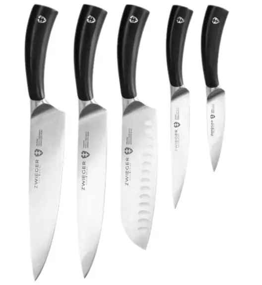 ZWIEGER OBSIDIAN Komplet 5 noży kuchennych / niemiecka stal nierdzewna
