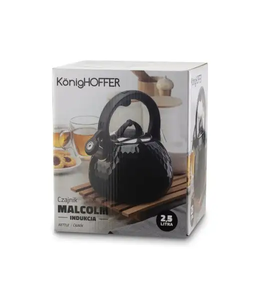 KonigHOFFER MALCOLM Czajnik 2,5 l czarny / stal nierdzewna / gaz i indukcja
