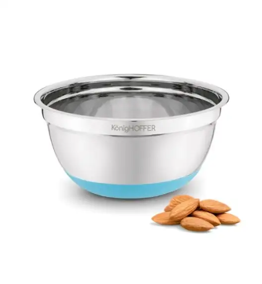 KONIGHOFFER MISKA NIERDZEWNA SATYNOWA 20X9,5CM SILIKONOWA PODSTAWA NIEBIESKA