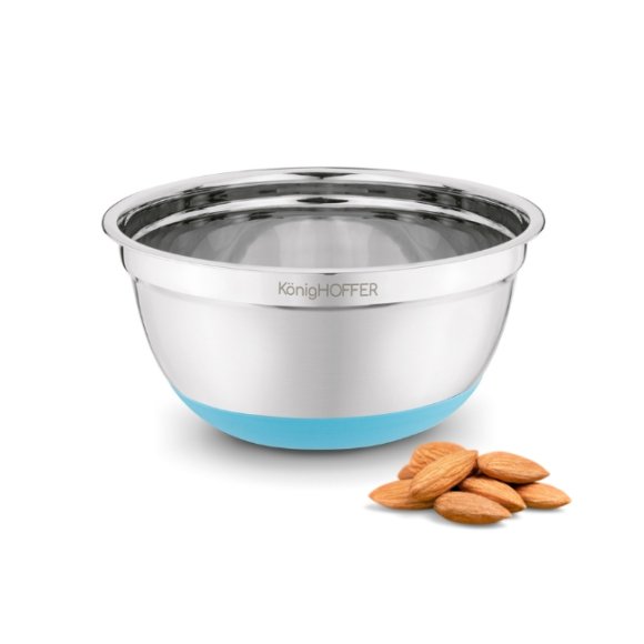 KONIGHOFFER MISKA NIERDZEWNA SATYNOWA 20X9,5CM SILIKONOWA PODSTAWA NIEBIESKA