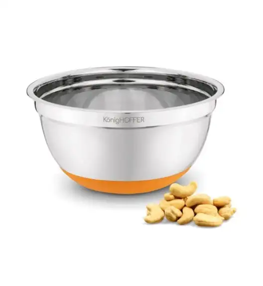 KONIGHOFFER MISKA NIERDZEWNA SATYNOWA 24X11CM SILIKONOWA PODSTAWA POMARAŃCZOWA