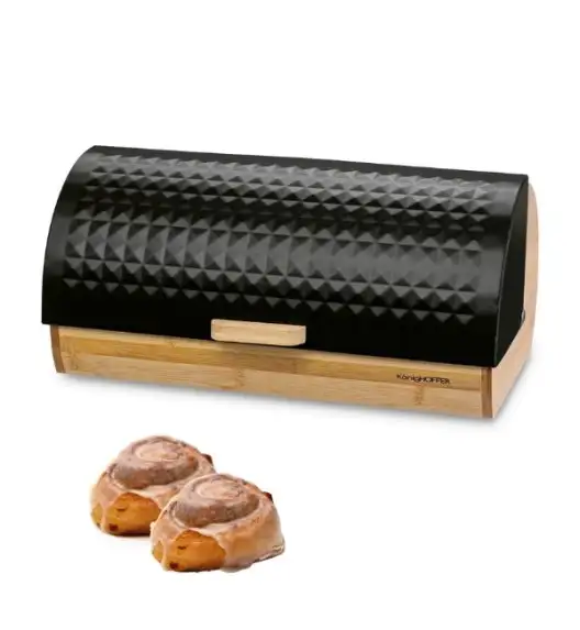 KONIGHOFFER GEOMETRIC CHLEBAK BAMBUSOWY CZARNY 36X25X16,8CM