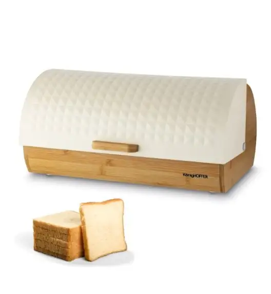 KONIGHOFFER GEOMETRIC CHLEBAK BAMBUSOWY BEŻOWY 36X25X16,8CM