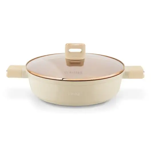 STARKE PRO STARLET PATELNIA KRÓT. UCH. Z POKRYWKĄ BEIGE 28X8CM