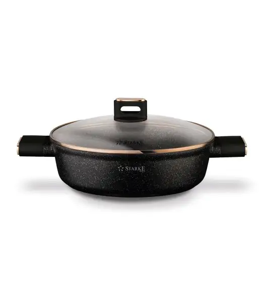 STARKE PRO STARLET PATELNIA KRÓT. UCH. Z POKRYWKĄ BLACK 28X8CM