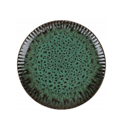 LUBIANA STONEWARE COSMOS ZIELONY / Talerz deserowy 20,5 cm / odcień zieleni