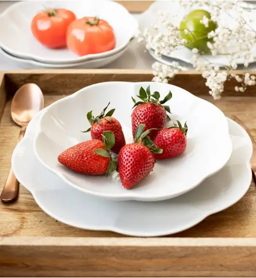 LUBIANA NAOMI Serwis obiadowy 6 osób / 18 elementów | biała porcelana