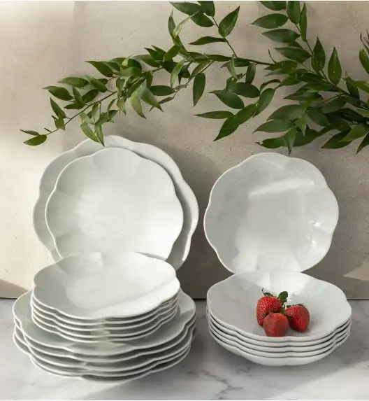 LUBIANA NAOMI Serwis obiadowy 12 osób / 36 elementów | biała porcelana