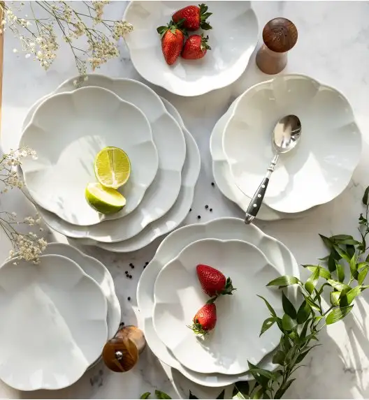 LUBIANA NAOMI Serwis obiadowy 12 osób / 36 elementów | biała porcelana
