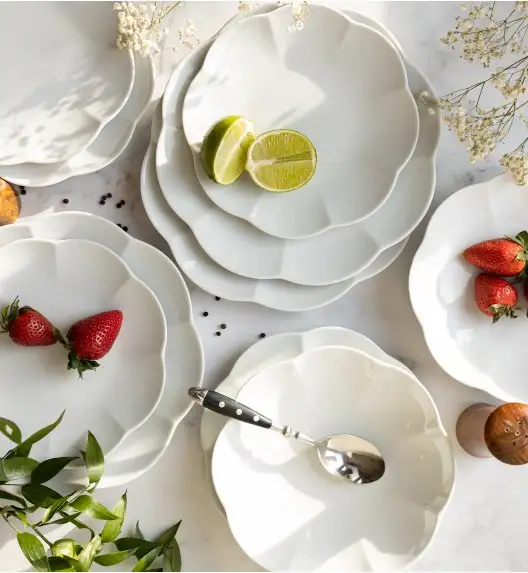 LUBIANA NAOMI Serwis obiadowy 12 osób / 36 elementów | biała porcelana