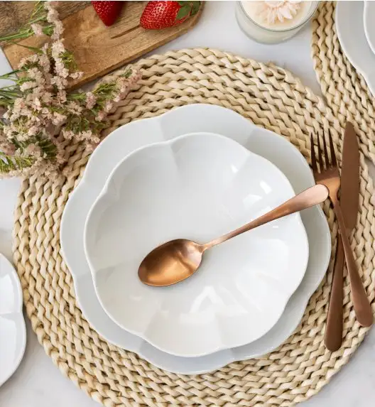 LUBIANA NAOMI Serwis obiadowy 12 osób / 36 elementów | biała porcelana