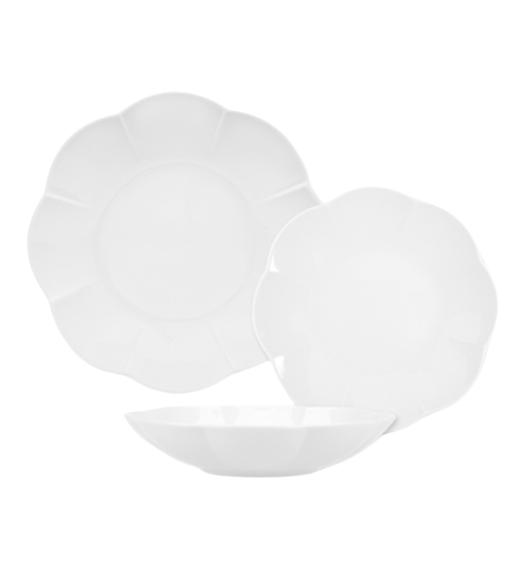 LUBIANA NAOMI Serwis obiadowy 24 os / 72 elementy | biała porcelana
