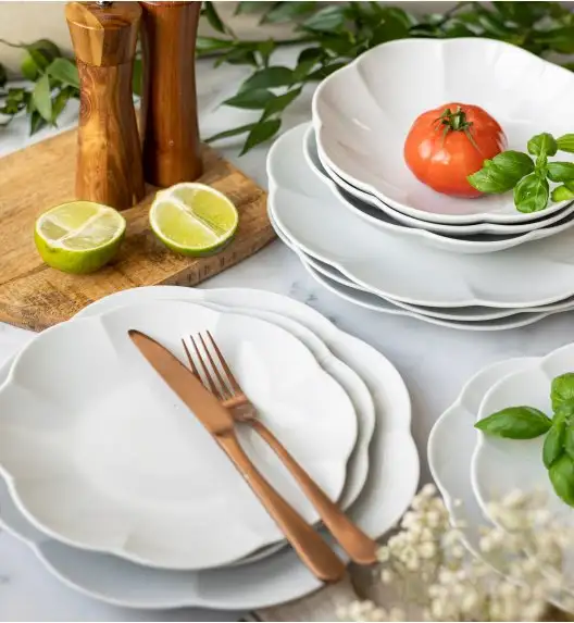 LUBIANA NAOMI Serwis obiadowy 24 os / 72 elementy | biała porcelana