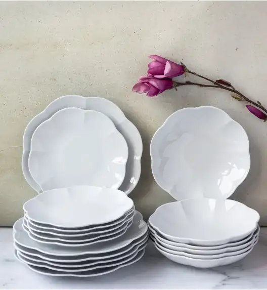 LUBIANA NAOMI Serwis obiadowy 24 os / 72 elementy | biała porcelana