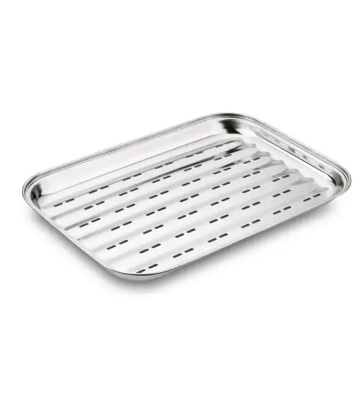 TADAR BBQ TACA DO GRILLOWANIA ZE STALI NIERDZEWNEJ WIELOKROTNEGO UŻYTKU 34,5x24x2,7CM