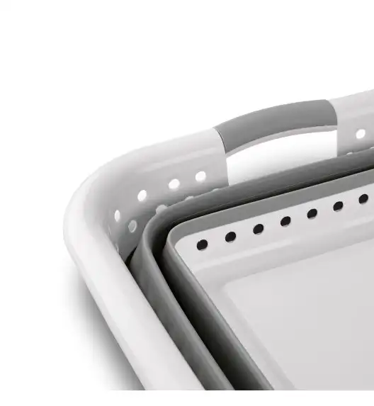 TADAR SILICO KOSZ NA PRANIE SKŁADANY 61X45X26(9)CM SZARY PP+TPR