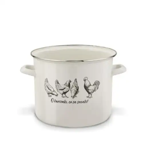 TADAR EMALIOWANY GARNEK 28CM O KURCZAKI....POKRYWA/SZ