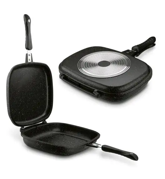 KONIGHOFFER PATELNIA DWUSTRONNA, ZAMYKANA DOPPIO MARBLE 32X24X7,5 CM INDUKCJA