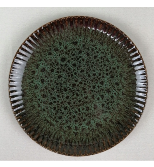 LUBIANA STONEWARE COSMOS ZIELONY / 6x Talerz deserowy 20,5 cm / odcień zieleni