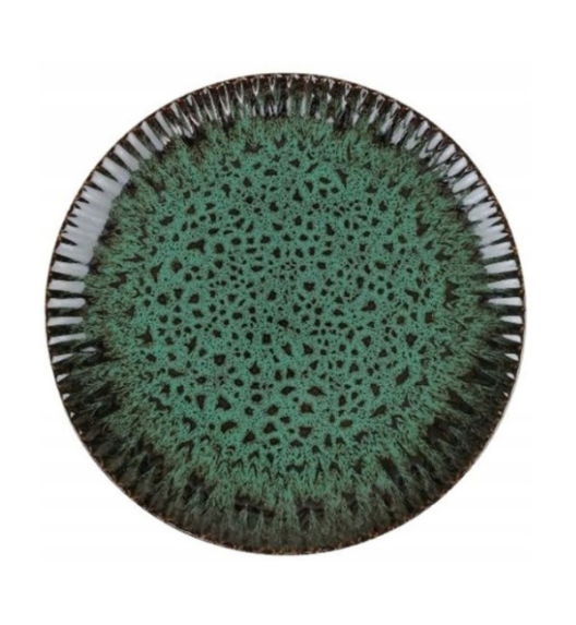 LUBIANA STONEWARE COSMOS ZIELONY / 12x Talerz obiadowy 27 cm / odcień zieleni