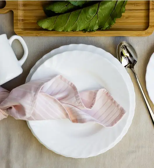 LUMINARC TRIANON Talerz deserowy 15,5 cm / biały / szkło hartowane