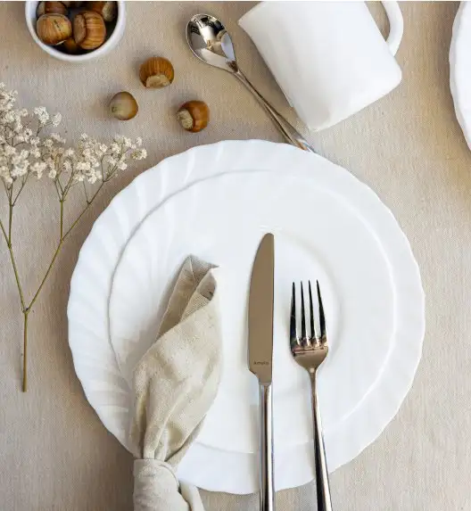 LUMINARC TRIANON Talerz deserowy 15,5 cm / biały / szkło hartowane