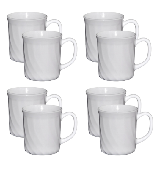 LUMINARC TRIANON 6 szt - Kubek 290 ml | biały | szkło hartowane 