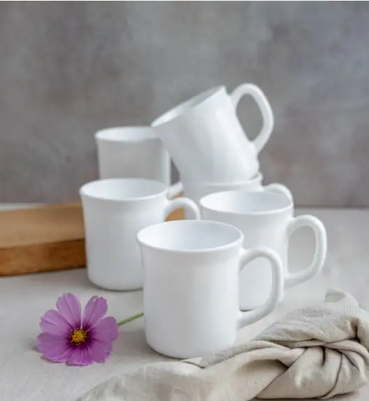 LUMINARC TRIANON 6 szt - Kubek 290 ml | biały | szkło hartowane 