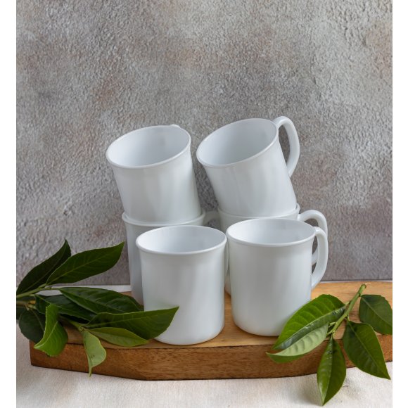 LUMINARC TRIANON 6 szt - Kubek 290 ml | biały | szkło hartowane 