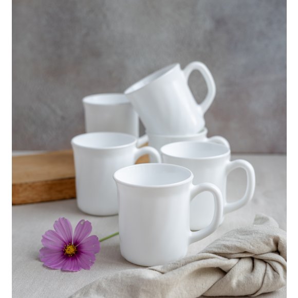 LUMINARC TRIANON 12 szt. - Kubek 290 ml | biały | szkło hartowane 