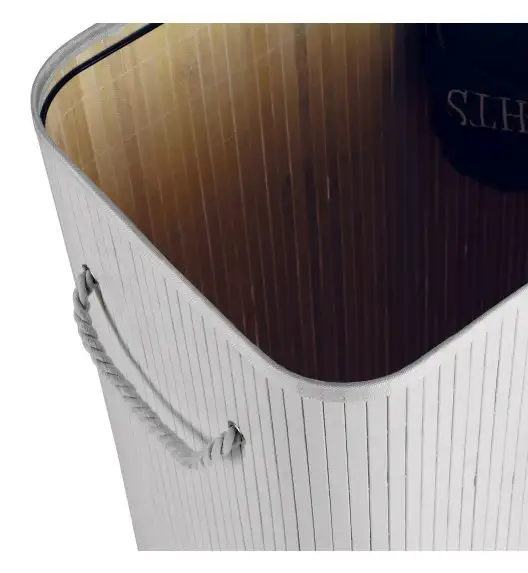 TADAR KOSZ BAMBUSOWY 2 KOMORY BIAŁY 105L 52X32X63CM