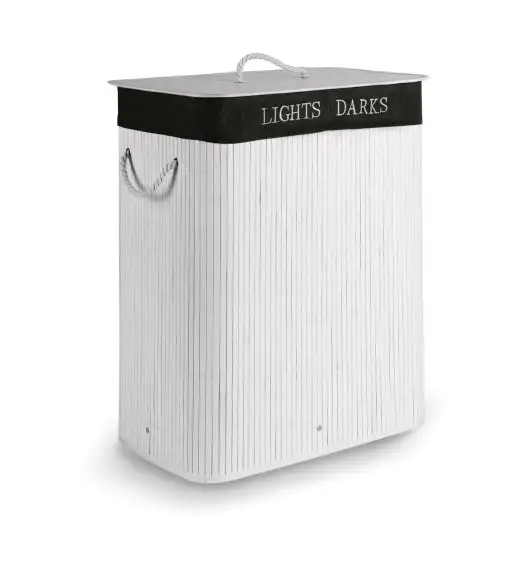 TADAR KOSZ BAMBUSOWY 2 KOMORY BIAŁY 105L 52X32X63CM