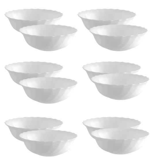 LUMINARC TRIANON 12 szt - Salaterka 16 cm / 500 ml / szkło hartowane